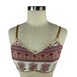 SPELL Purple Floral Gypsy Love Bralette Women's Size 12‎ Boho Vibrant Pink